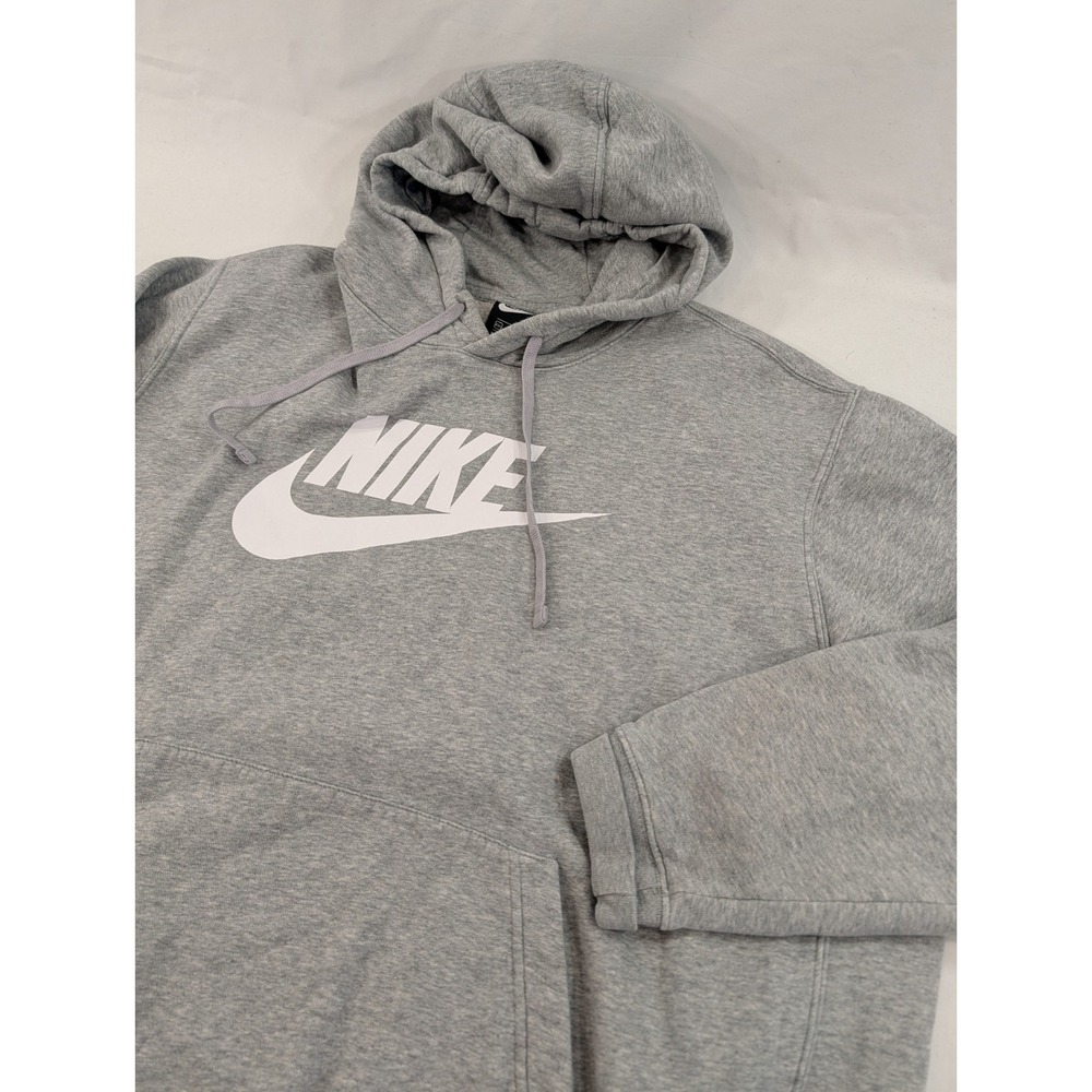 Nike Thick XXL Gray Heavy Cotton Blend Pullover Center Swoosh Logo Sweatshirt